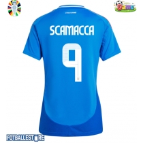 Italia Gianluca Scamacca #9 Hjemmedrakt Dame EM 2024 Kortermet